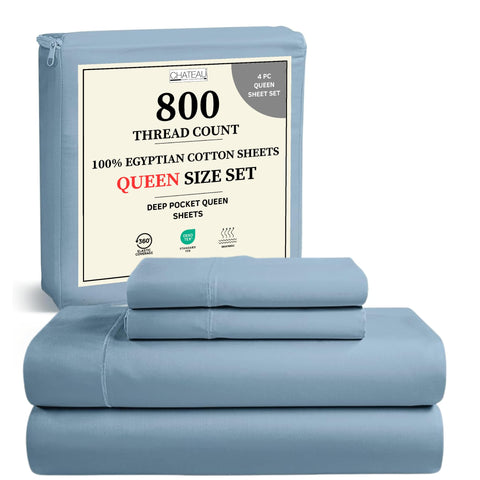 CHATEAU HOME COLLECTION Egyptian cotton sheets flat sheet offers hotel-grade softness for queen beds.
