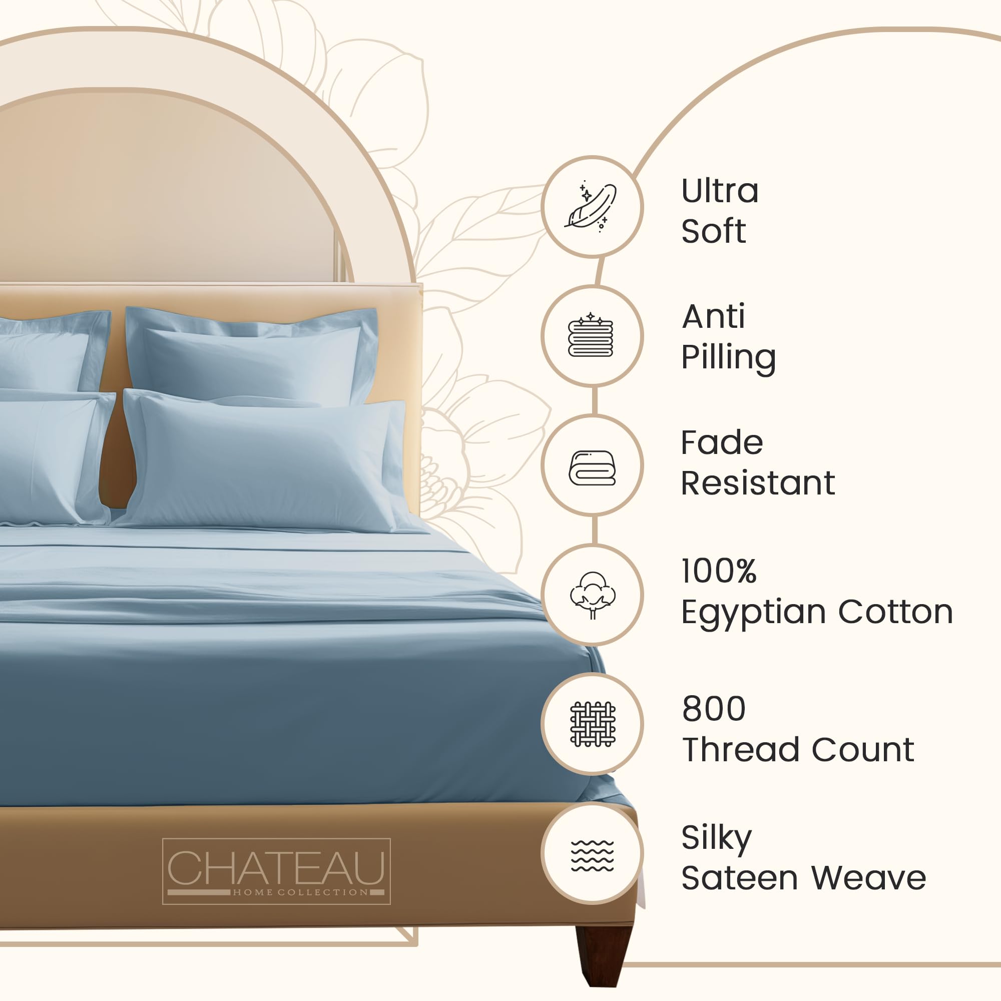 CHATEAU HOME COLLECTION pillowcases pair provides smooth, breathable comfort nightly.