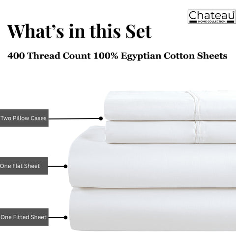 CHATEAU Home Collection queen fitted sheet 61x81 with 15-inch pockets for secure fit.