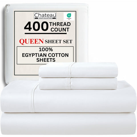 CHATEAU Home Collection queen flat sheet 92x104 for breathable, soft comfort.