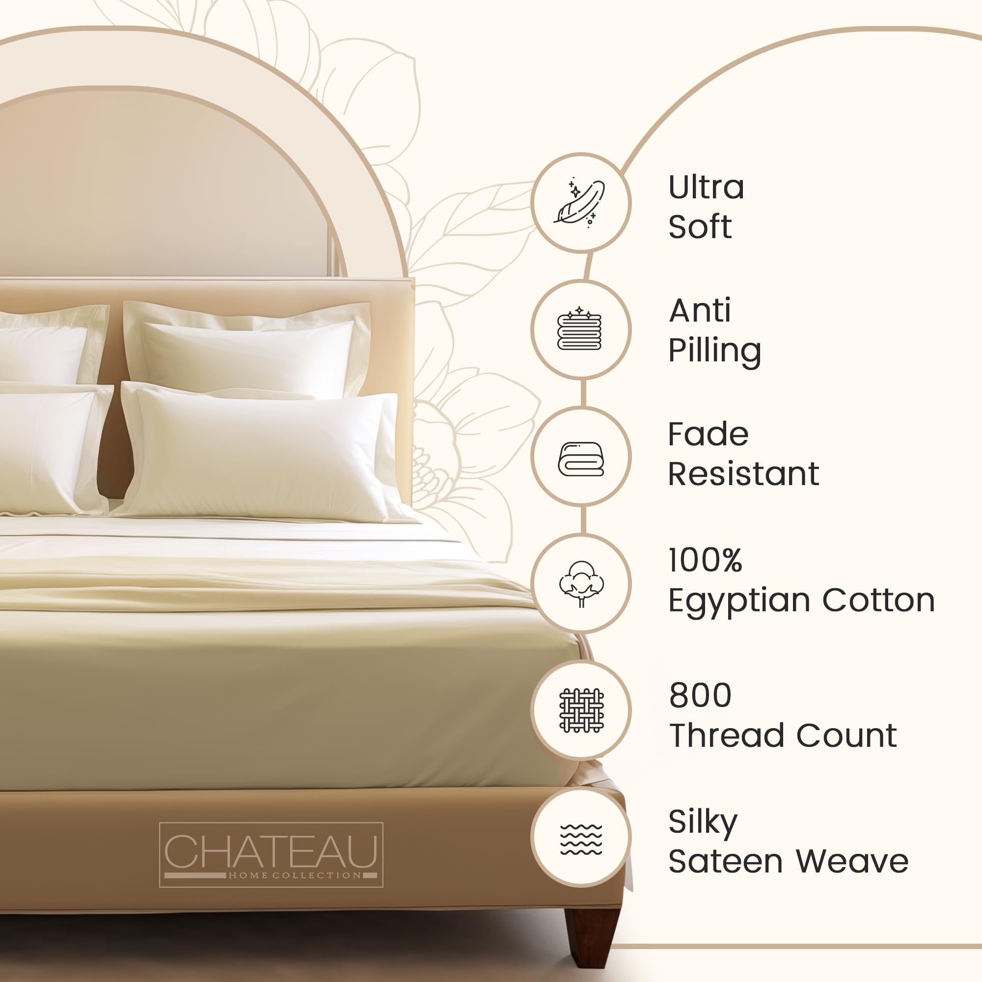 CHATEAU HOME COLLECTION smart head-foot tag aids quick bed-making.