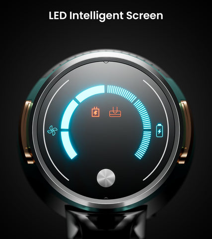 CHEBIO LED screen control shows modes and battery at a glance.