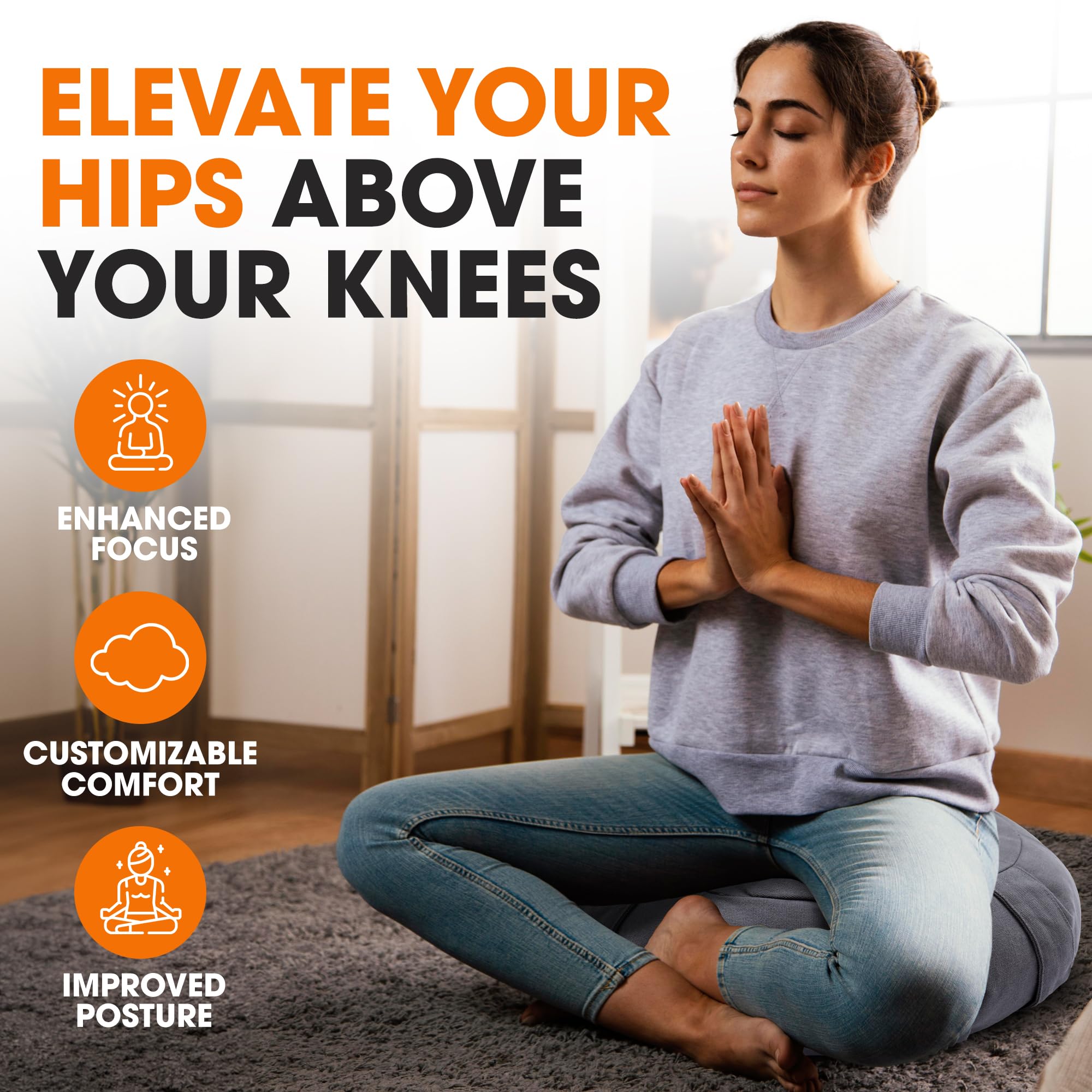 Cheer Collection floor seat cushion ideal for yoga, stretching, and quiet reading.