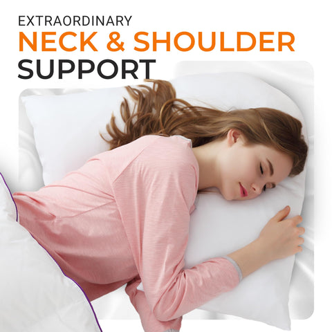 Cheer Collection L-shaped pillow neck-shoulder support promotes proper alignment.