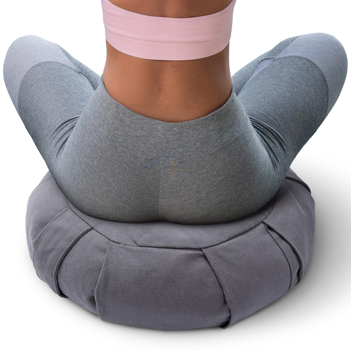 Cheer Collection meditation cushion with buckwheat filling supports proper posture during practice.