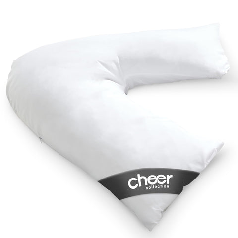 Cheer Collection oversized V-shaped pillow for side sleepers with plush support.