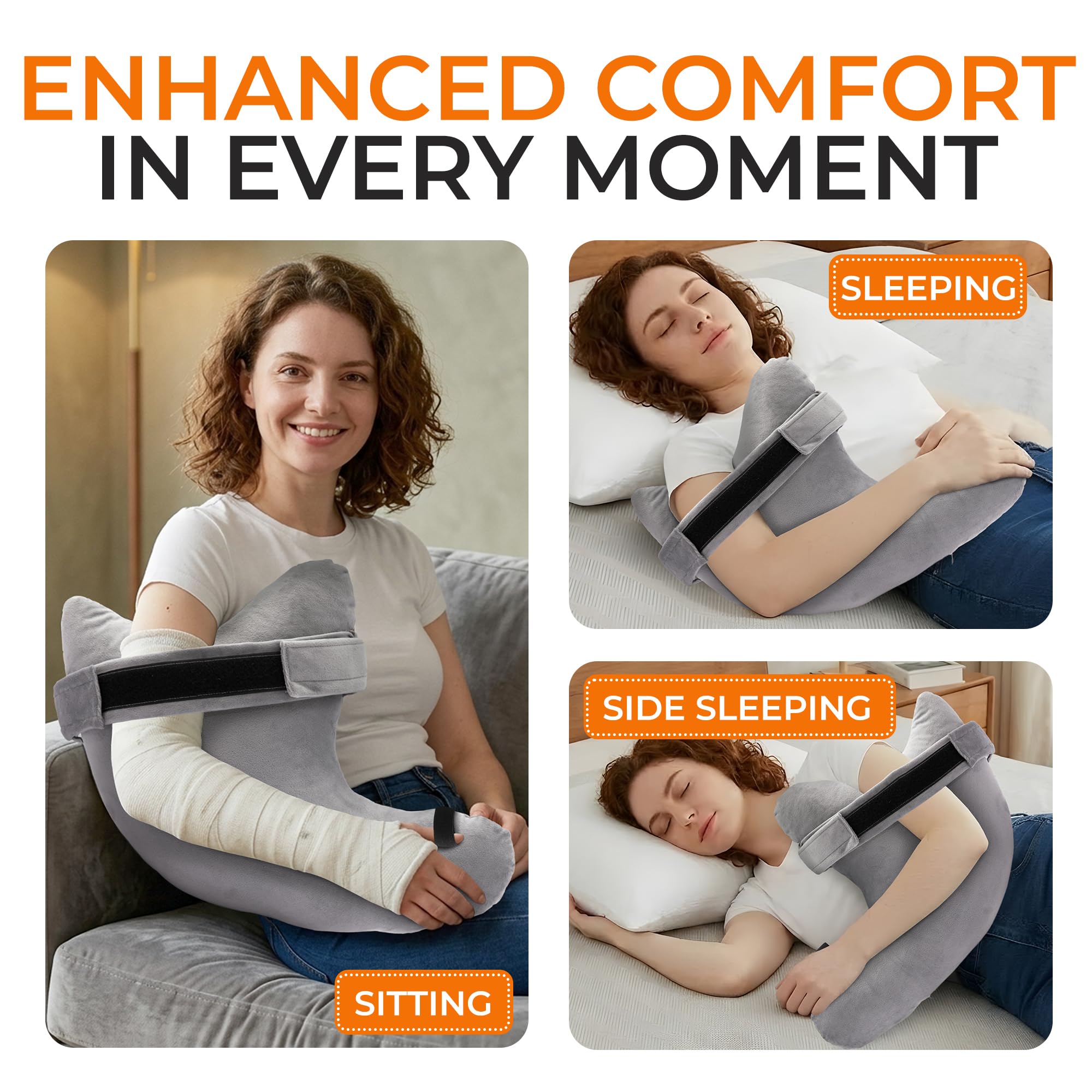 Cheer Collection rotator cuff pillow removable cover enables easy cleaning after use.