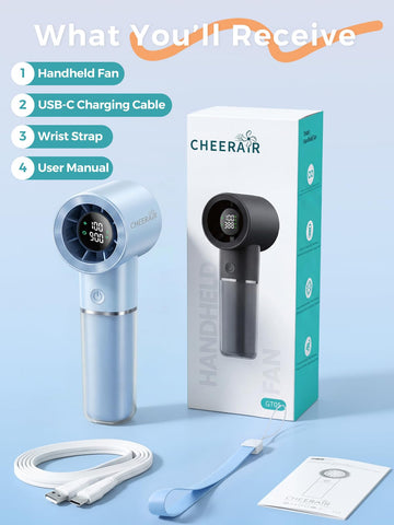 Cheerair handheld fan anti accidental-press button prevents unwanted startups