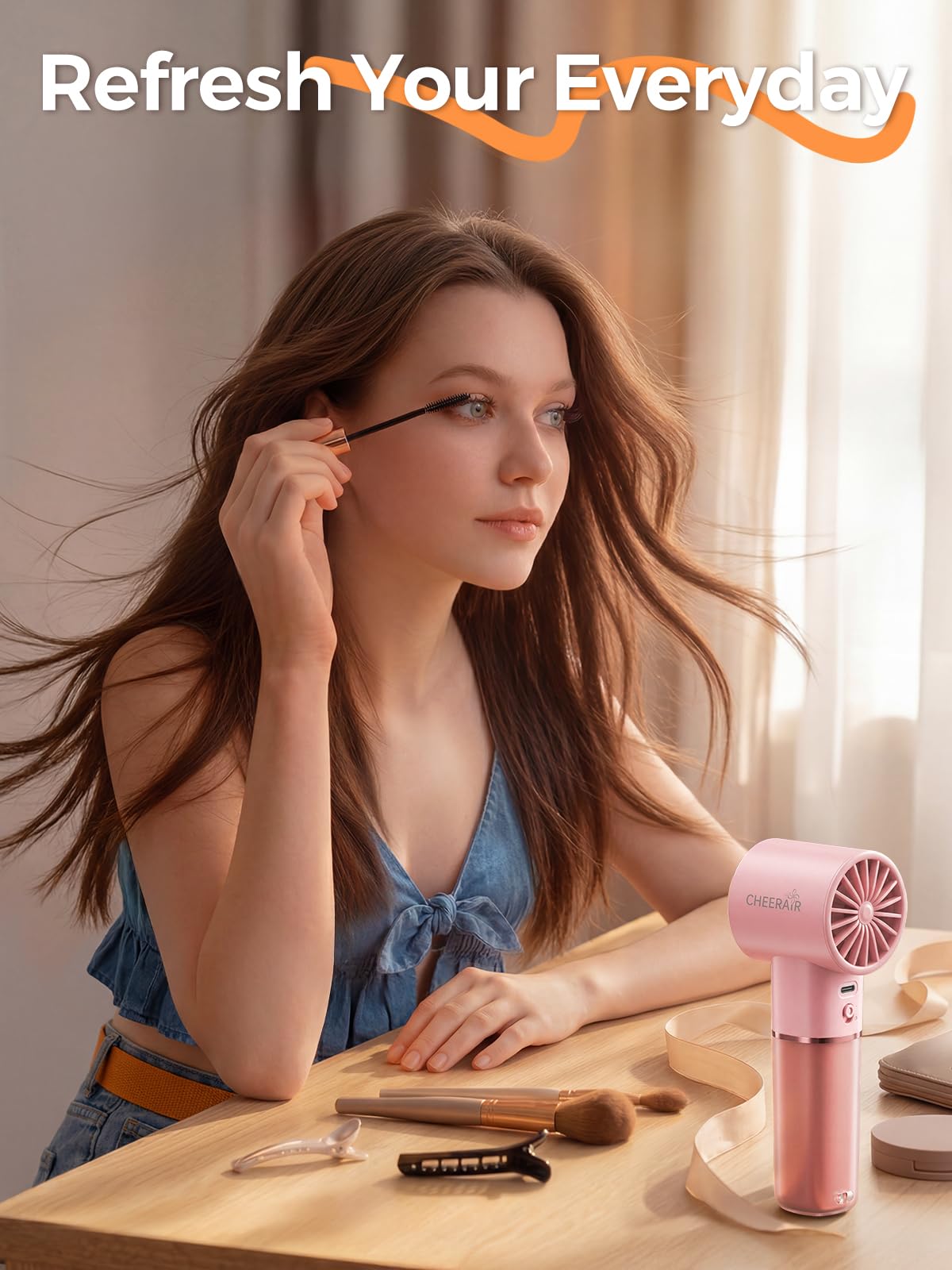 CHEERAIR Handheld Fan anti-accidental-press feature prevents unintended activation.