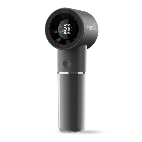 CHEERAIR handheld fan with a compact design for portable cooling on the go.