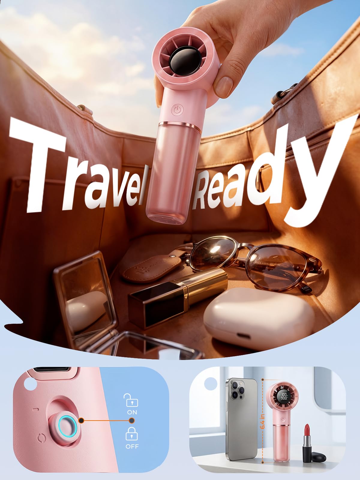 CHEERAIR Fan is lightweight and bag-friendly for travel.