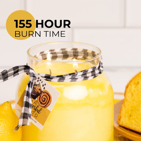 A Cheerful Giver yellow candle ideal for farmhouse decor and cozy ambiance
