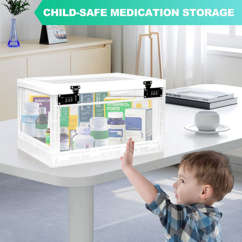 chefeggukk 24L lockable box designed for medicines, snacks, and devices