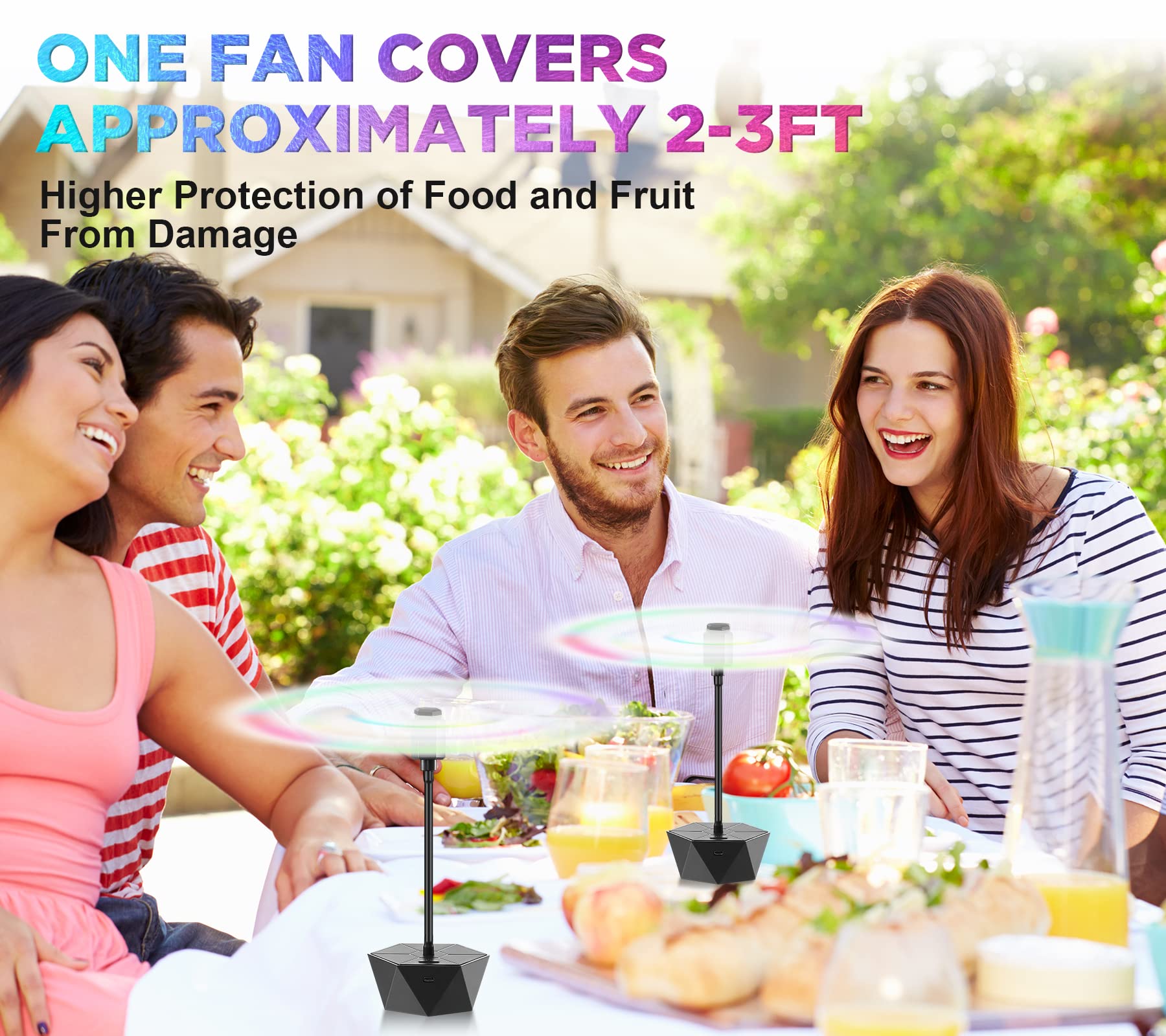 Chemotex portable fly fan for indoor and outdoor events like BBQs