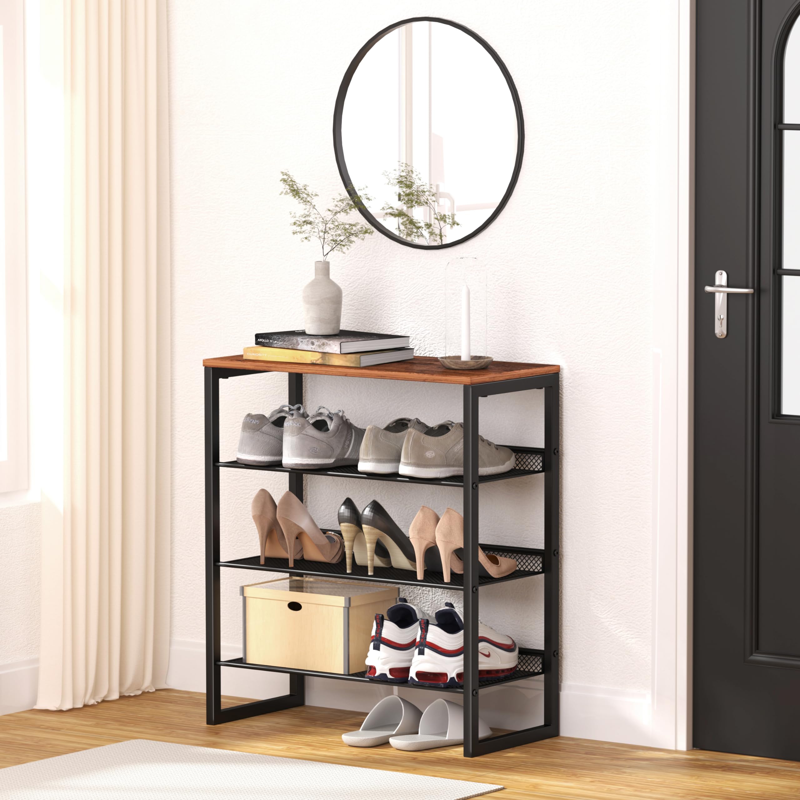 CHEMPFR Industrial Shoe Rack mesh shelves keep shoes visible and ventilated