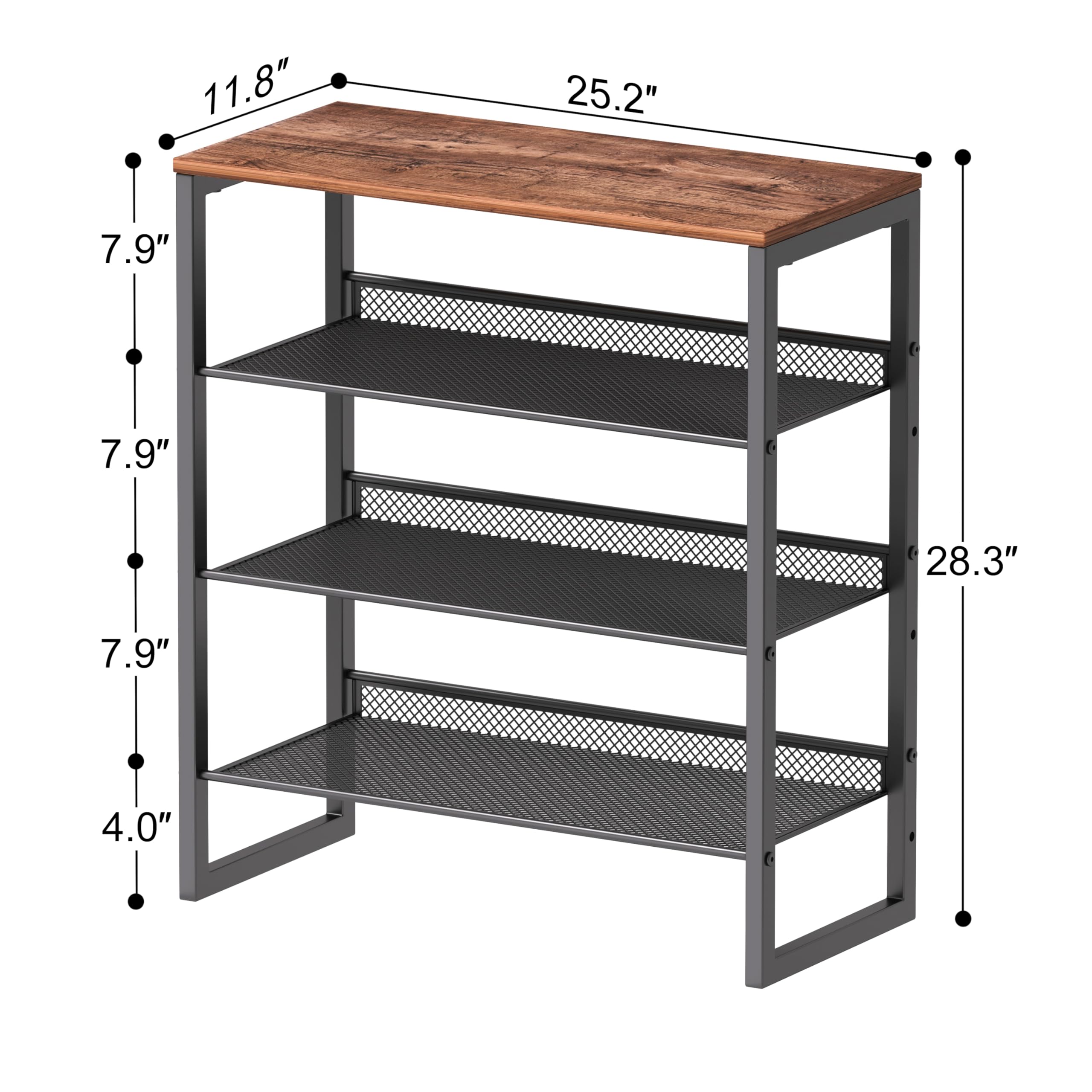 CHEMPFR Industrial Shoe Rack spacious top surface for decor or accessories