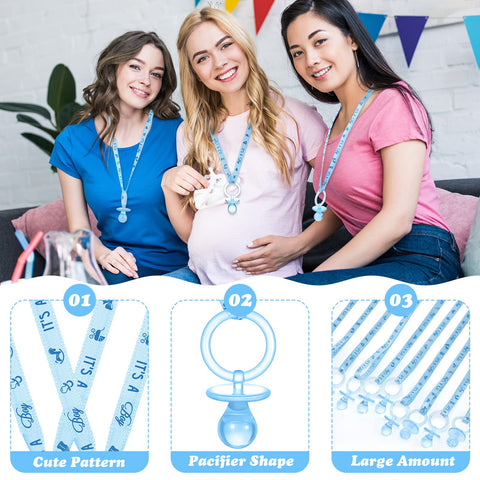 CHENGU pink acrylic pacifier necklace close-up shows smooth, lightweight finish.