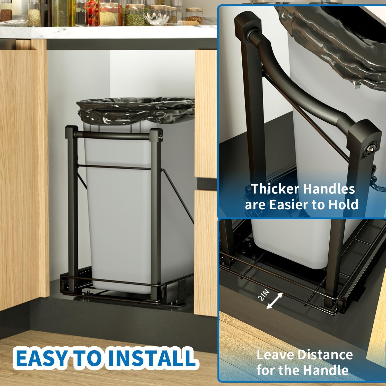 Chenthrall compatible with 7-13 gallon trash cans for versatile use.