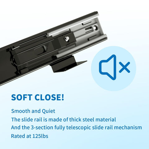 Chenthrall heavy-duty black steel track provides durable, smooth slides.