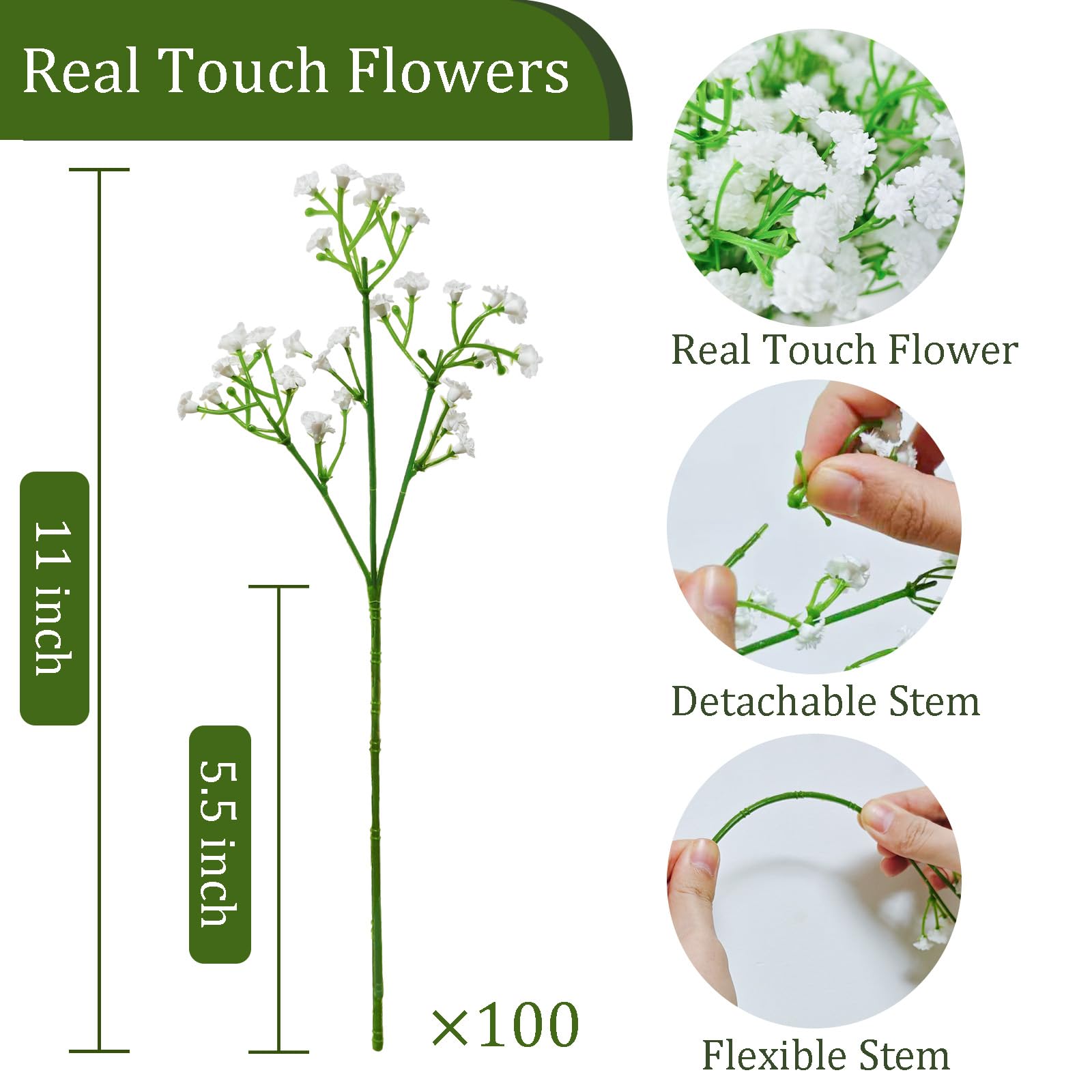 Cherica Baby's Breath white blooms for timeless elegance in home decor