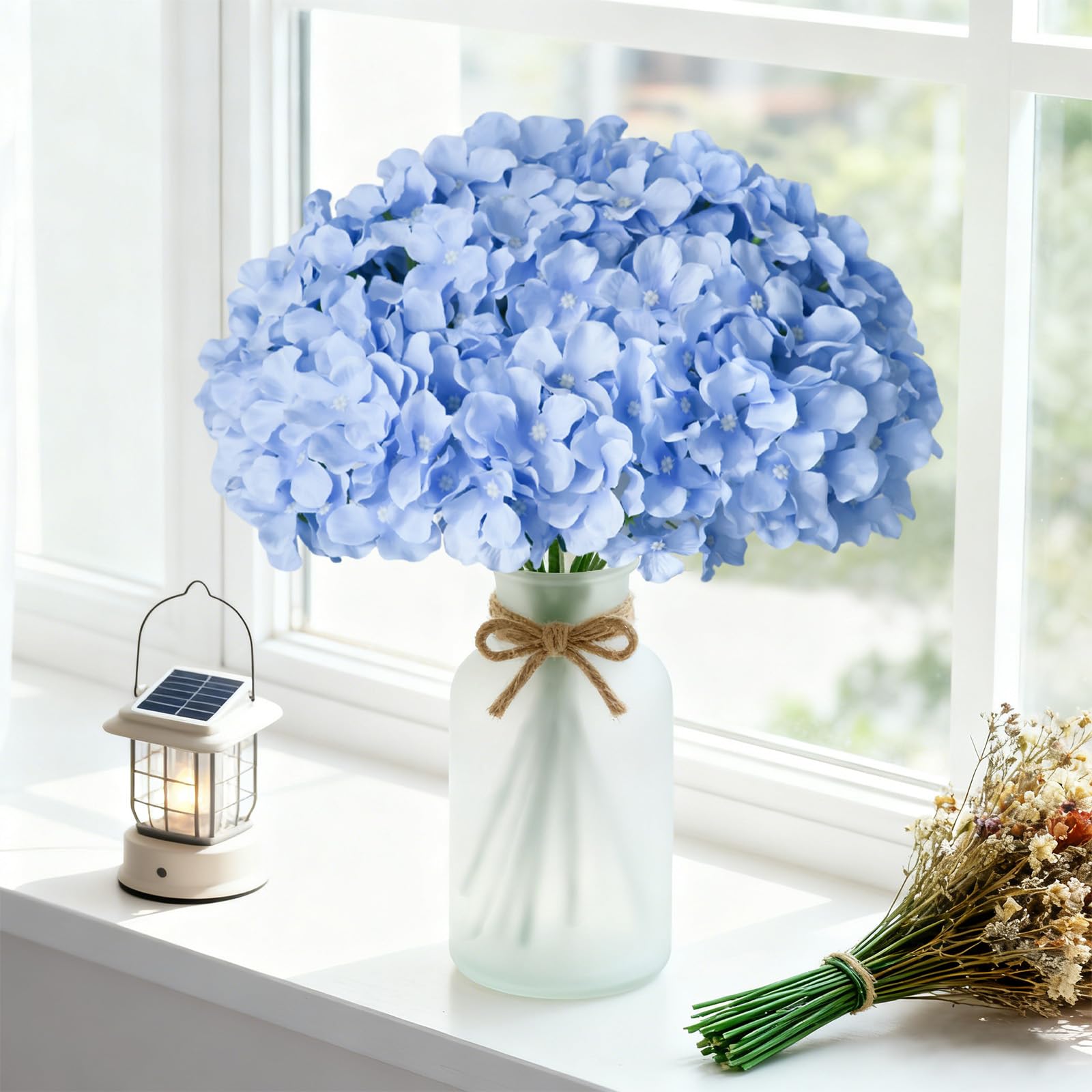 Cherica faux blue hydrangea bulk for table décor and large arrangements.