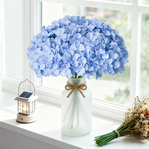 Cherica faux blue hydrangea bulk for table décor and large arrangements.