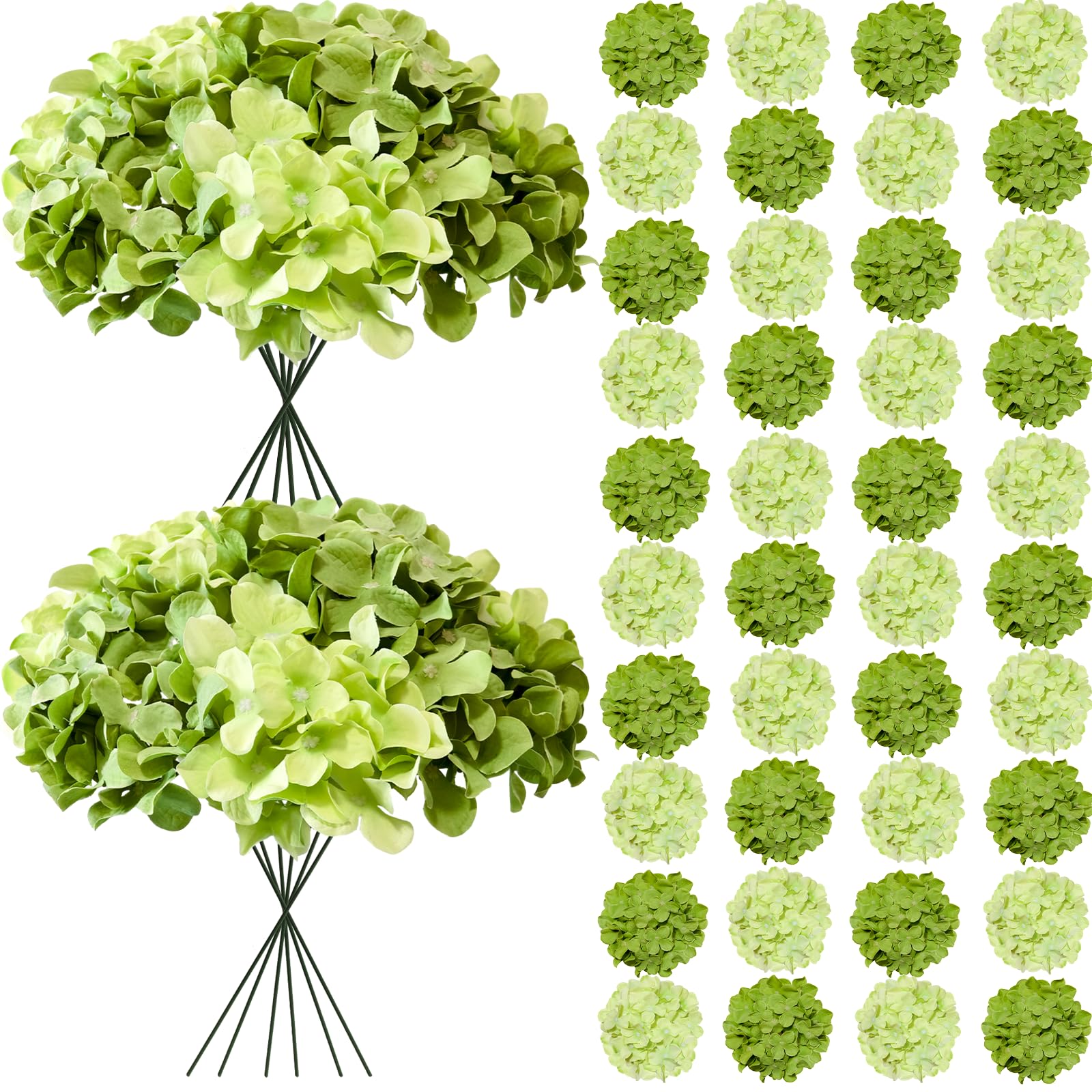 Cherica hydrangea artificial flowers heads with stems for bulk décor and easy centerpieces.
