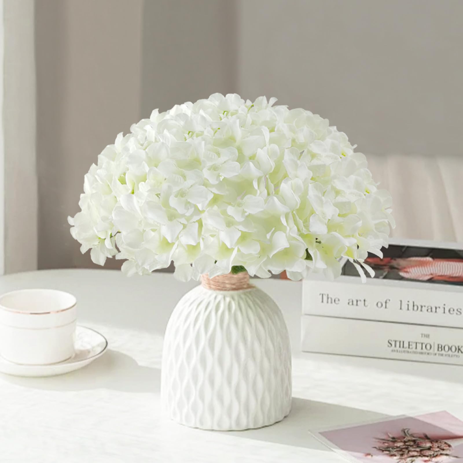 Cherica hydrangea in a vase display for home styling.
