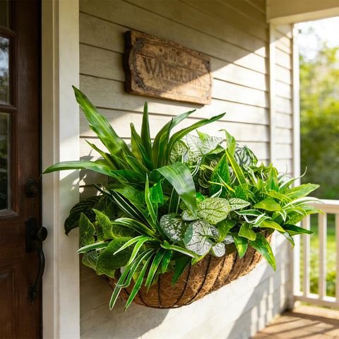 Cherica weatherproof artificial plants suitable for year-round outdoor use.