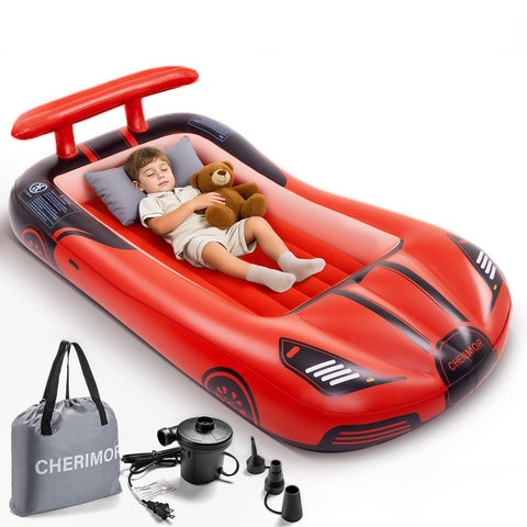 CHERIMOR inflatable toddler travel bed with safety bumpers for secure sleep