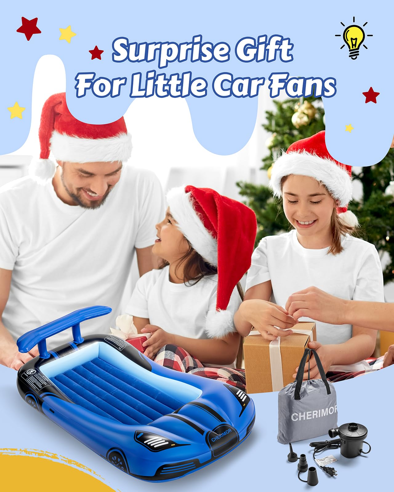 CHERIMOR portable toddler bed ideal for home sleepovers and travel