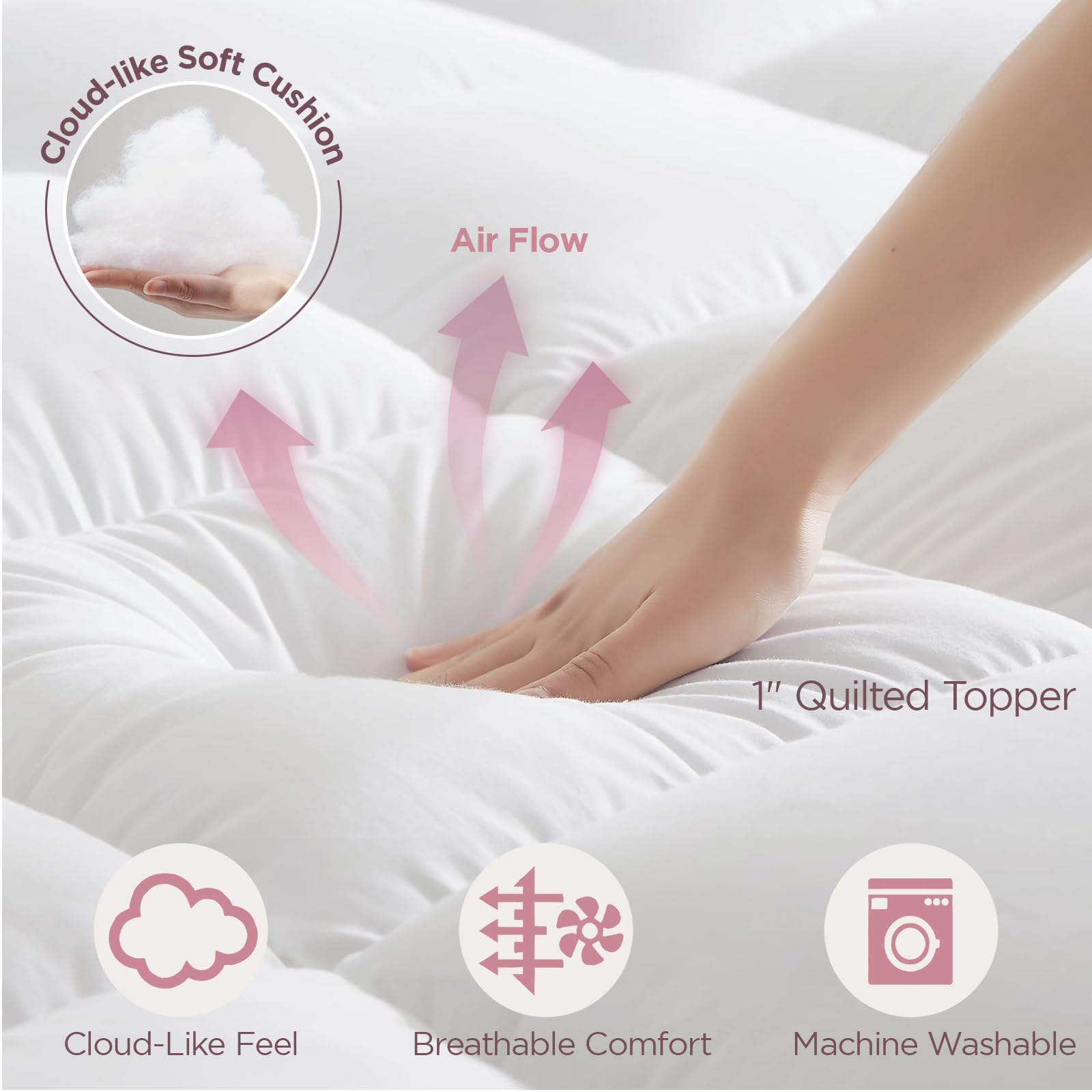 CHERIMOR Queen Air Mattress true queen size offers generous sleeping space.