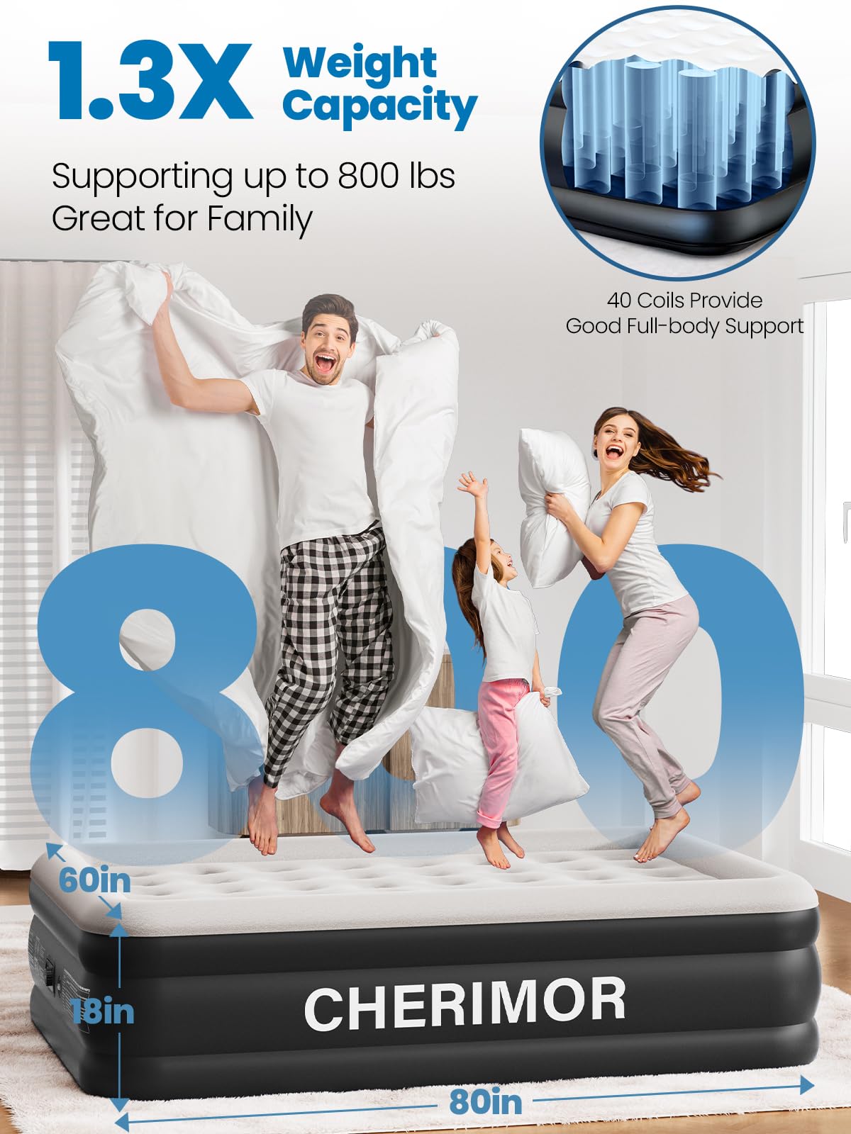 CHERIMOR Queen Mattress with honeycomb pillars for firm support