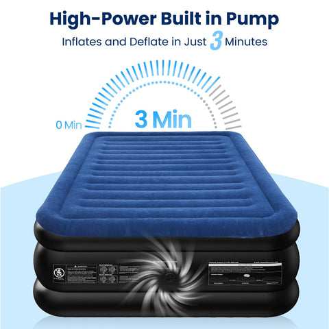 CHERIMOR Queen air mattress plush flocked surface feels soft