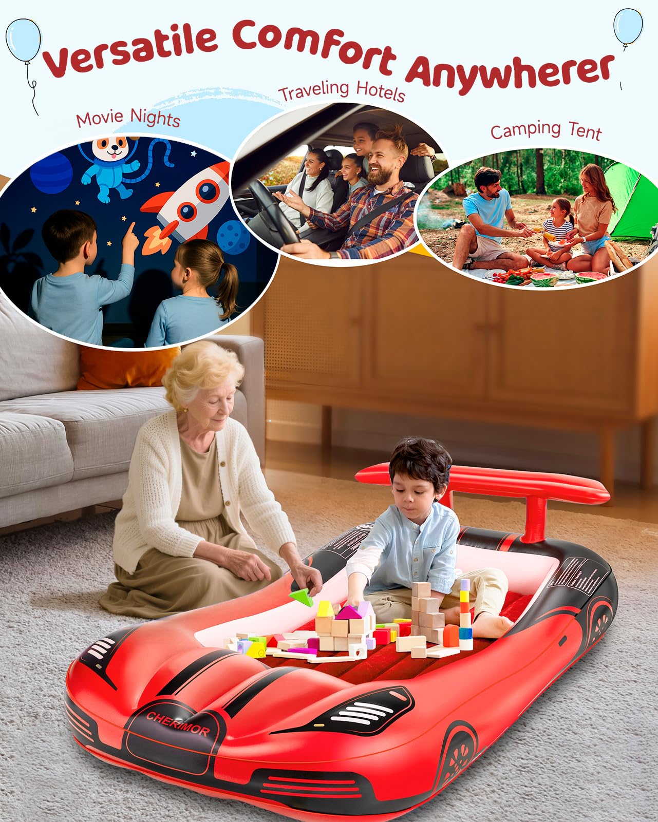 CHERIMOR toddler travel bed car design promotes easier bedtime transitions