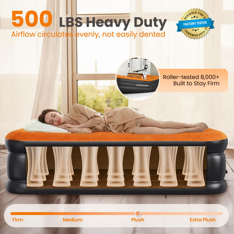 CHERIMOR Twin XL air mattress 48-hour leak-test for reliable firmness