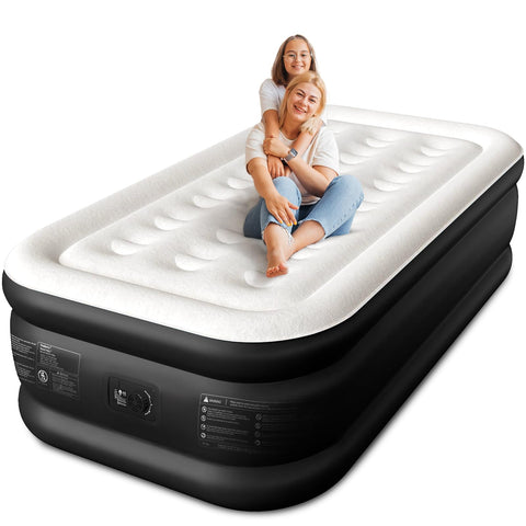 CHERIMOR Twin XL air mattress built-in pump ready for quick guest setup