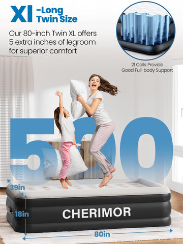 CHERIMOR Twin XL pillow-top look provides luxurious comfort
