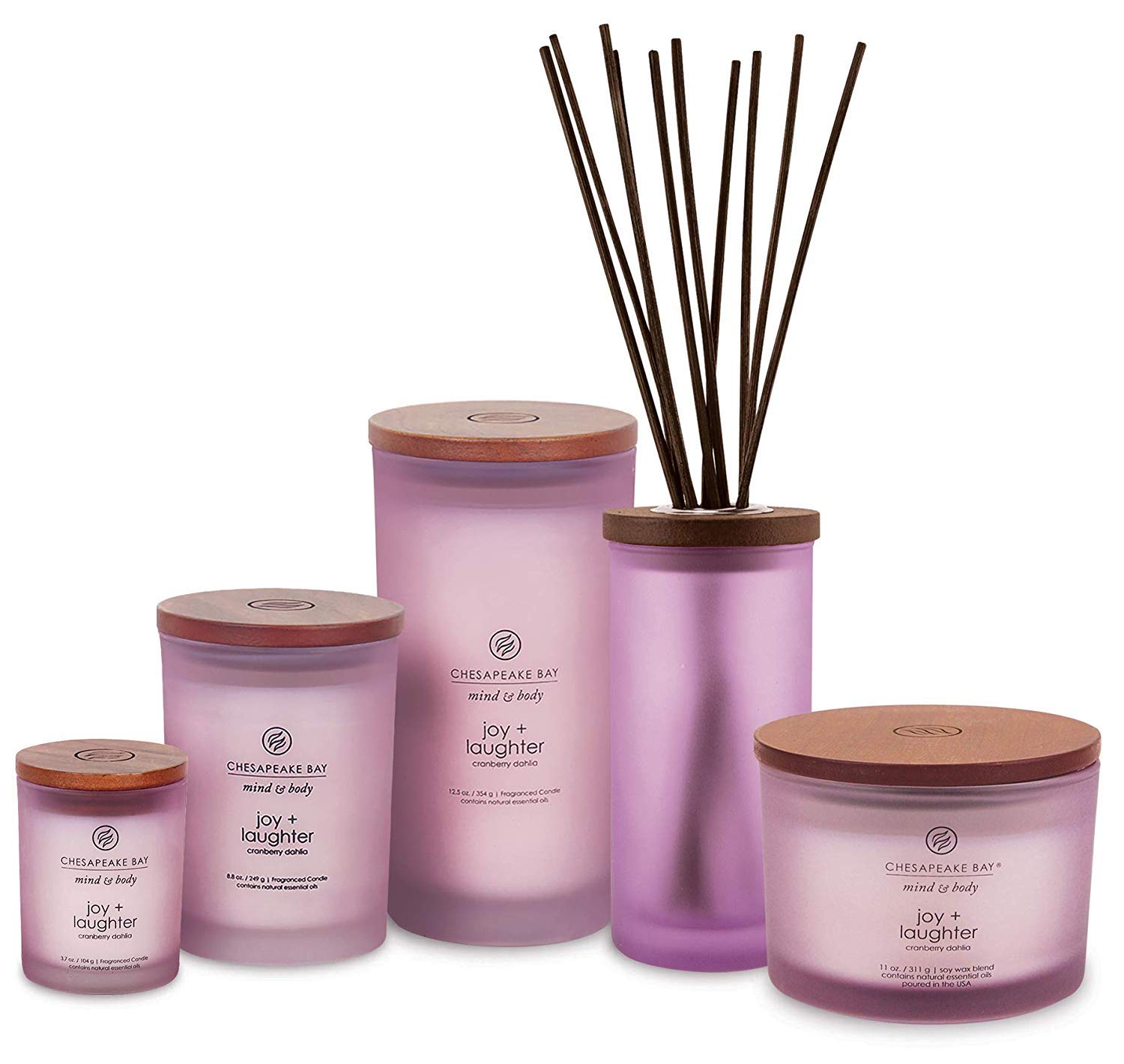 Chesapeake Bay Candle Joy + Laughter frosted jar adds elegant décor to any room