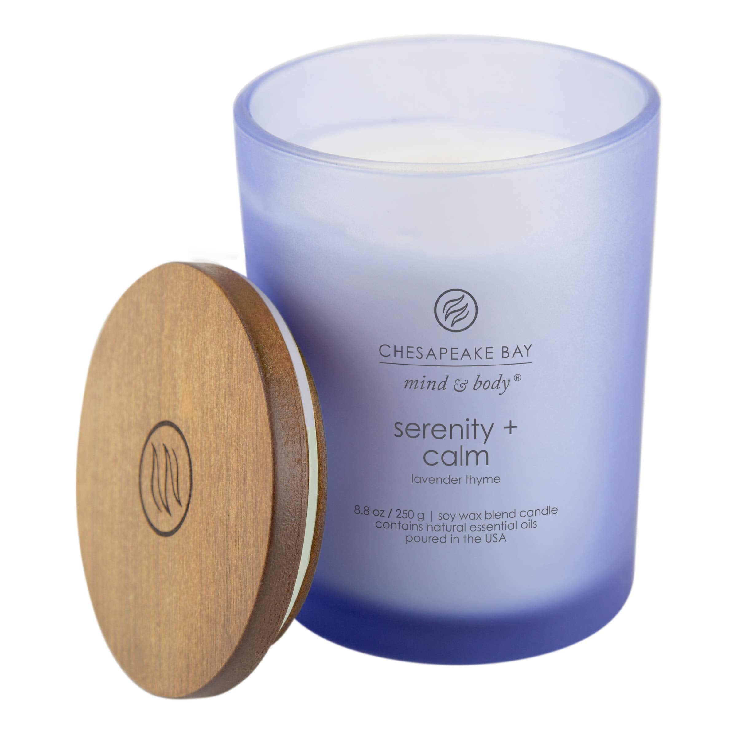 Chesapeake Bay Candle Serenity Calm close-up wax detail highlighting natural essential oils.