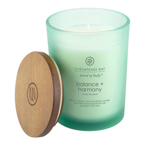 Chesapeake Bay soy wax candle with long burn time for extended ambiance.