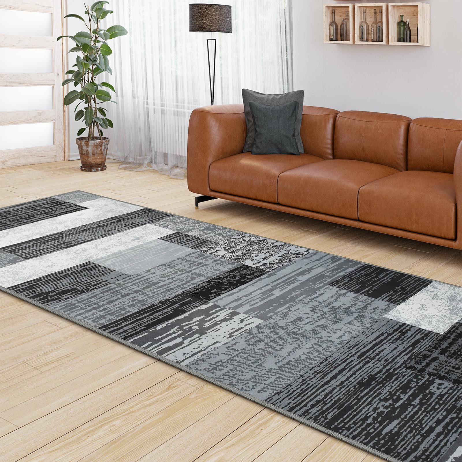 Chewoo Rockwood hallway setup showcasing modern aesthetic with practical rug.