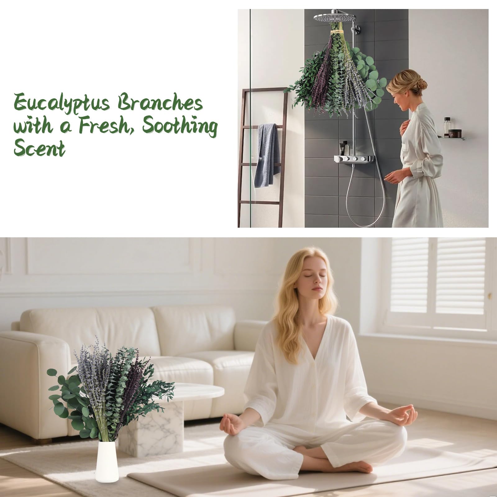 Chflost wall hanging dried florals create a timeless focal point.