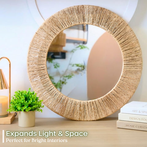Chi An Home bathroom vanity mirror adds soft reflective detail to routines.