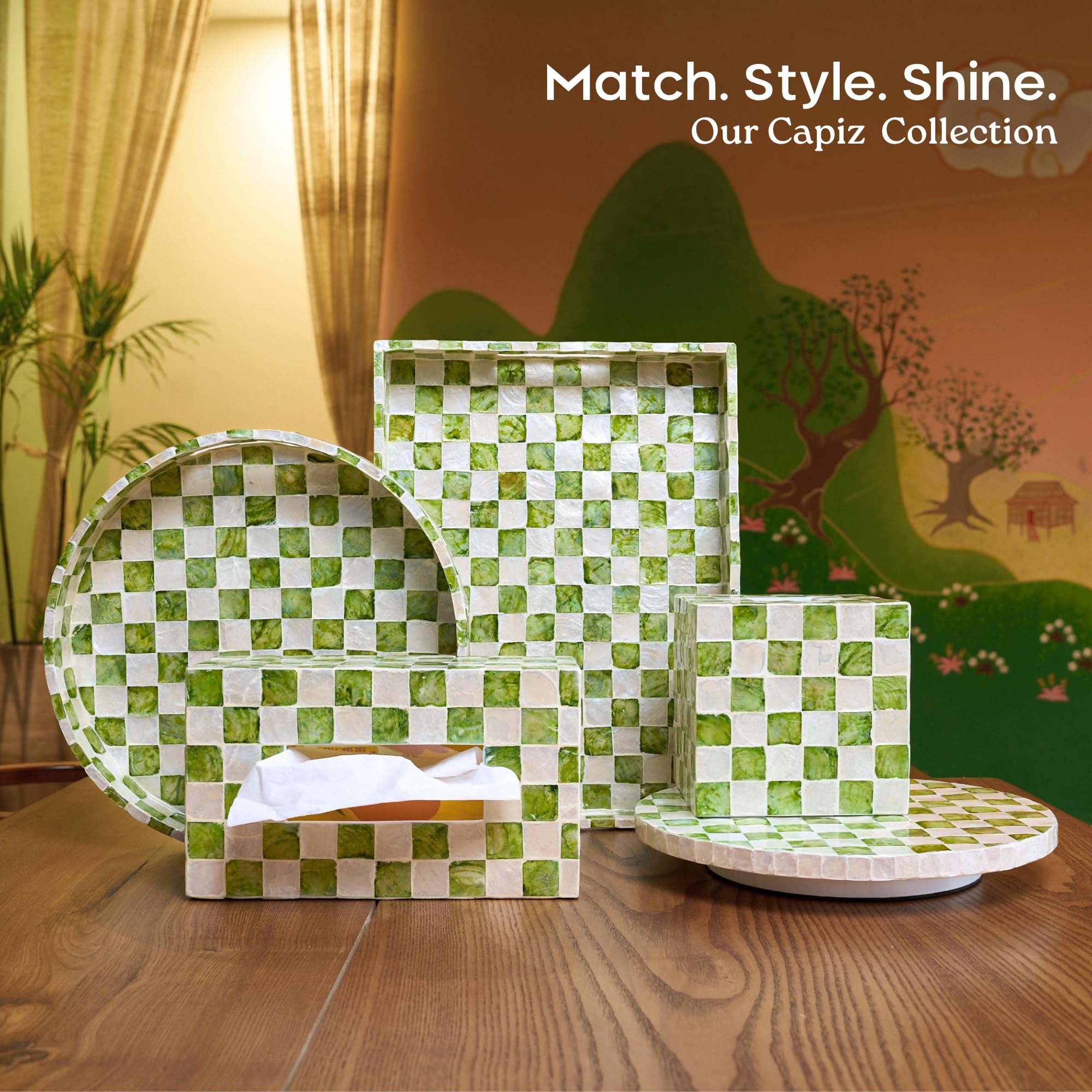 Chi An Home compact 5.7-inch cube fits standard tissue boxes.