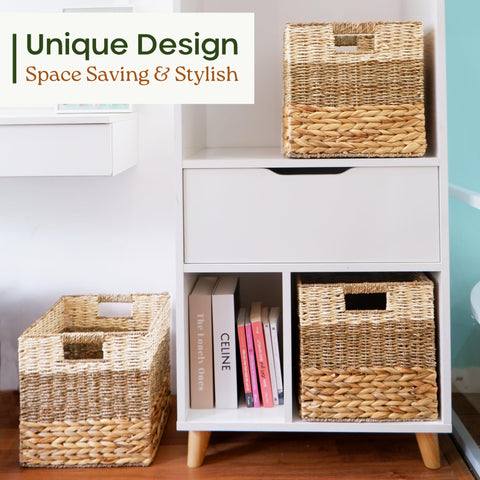 Chi An Home cube-shelf storage bin neatly organizes items on a shelf.