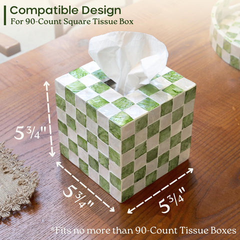 Chi An Home square tissue box cover with bottom slider for easy refills.