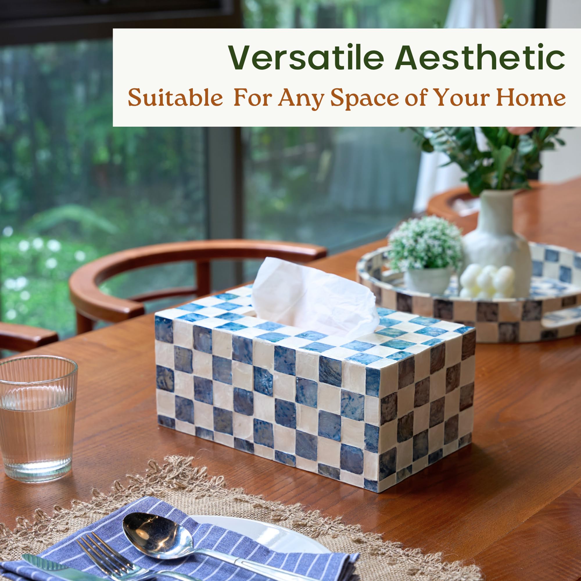 Chi An Home lacquered capiz cover ensures daily-use durability
