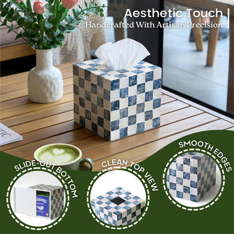 Chi An Home tissue box holder blends with coffee table, desk, or bathroom vanity.