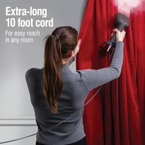CHI garment steamer features spillproof design for vertical or horizontal use